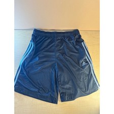 Adidas Mens Navy Blue 3-Stripe Athletic Gym Training Shorts Size Medium