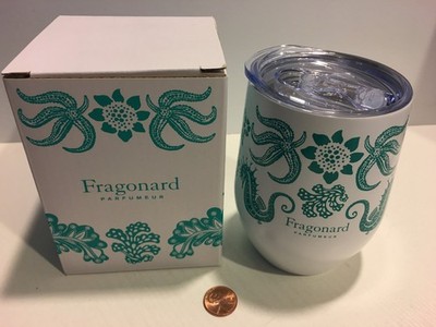 NEW WOMENS MENS FRAGONARD FRANCE Perfume aqua blue MARINA THERMAL MUG CUP BEACH