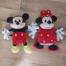 Mickey and Minnie Mouse 12" Soft Plush Toys With Suction Cups