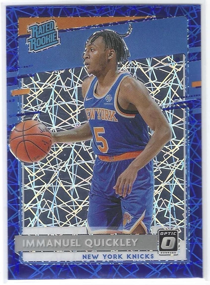 Immanuel Quickley 2020-21 Donruss Optic Blue Velocity Prizm #175 Knicks RC