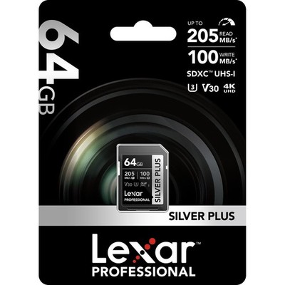 Lexar - Professional SILVER PLUS SDXC, V30 64 GB