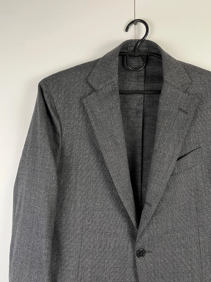 Lardini 豪华经典男式灰色羊毛西装外套夹克意大利制造 48 码 — 第 2/4 张图片