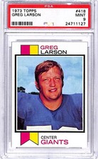 1973 Topps #418 Greg Larson New York Giants Football Card PSA 9 MINT ID:45794