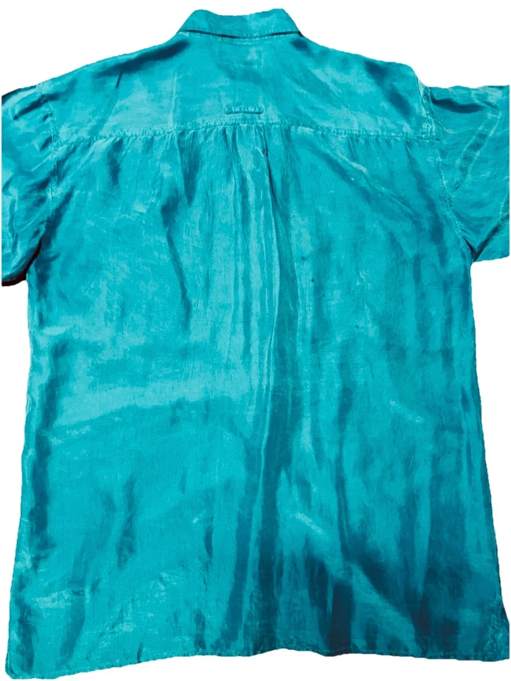 VINTAGE ROBERT STOCK 100% SILK DOUBLE POCKET LONG SLEEVE SHIRT SZ LG - Image 3 of 3