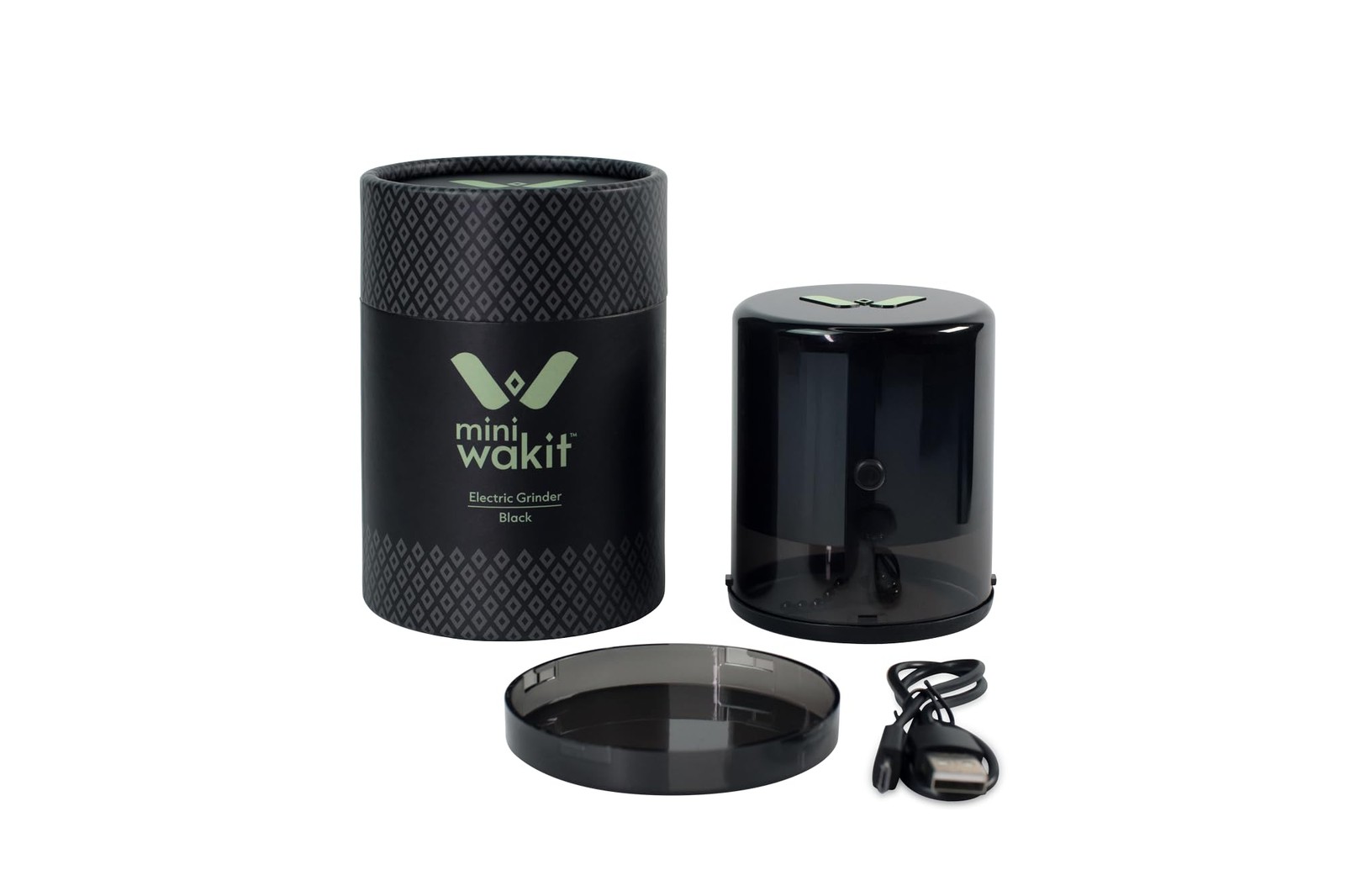 Mini Wakit Grinder (Black) – Rechargeable Electric Herb Grinder with Patented...