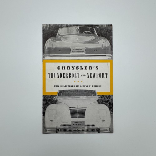 1941 Chrysler’s Thunderbolt And Newport Brochure Booklet Airflow Designs Cars