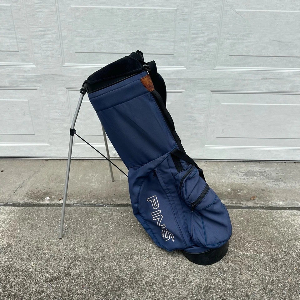 Ping Vintage 4-Way Divider Golf Blue Stand Bag Carry Bag - Image 4 of 4