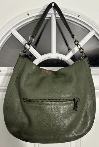 Coach Nomad Hobo nuovo con etichette in pelle conciata a guanto verde corsa #36997