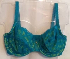 NWT Natori Fatale Full Fit Unlined Sexy Underwire Teal/lLime Green New 736053