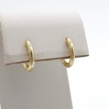 18k Gold Vermeil Sterling Silver Solid Huggie Hoop Earrings New