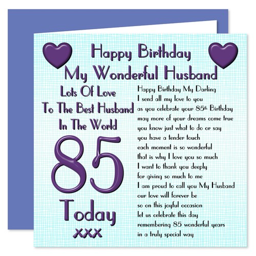 My Wonderful Husband Lots Of Love Happy Birthday Card - Age Range 30 - 100 Years - Picture 18 of 22