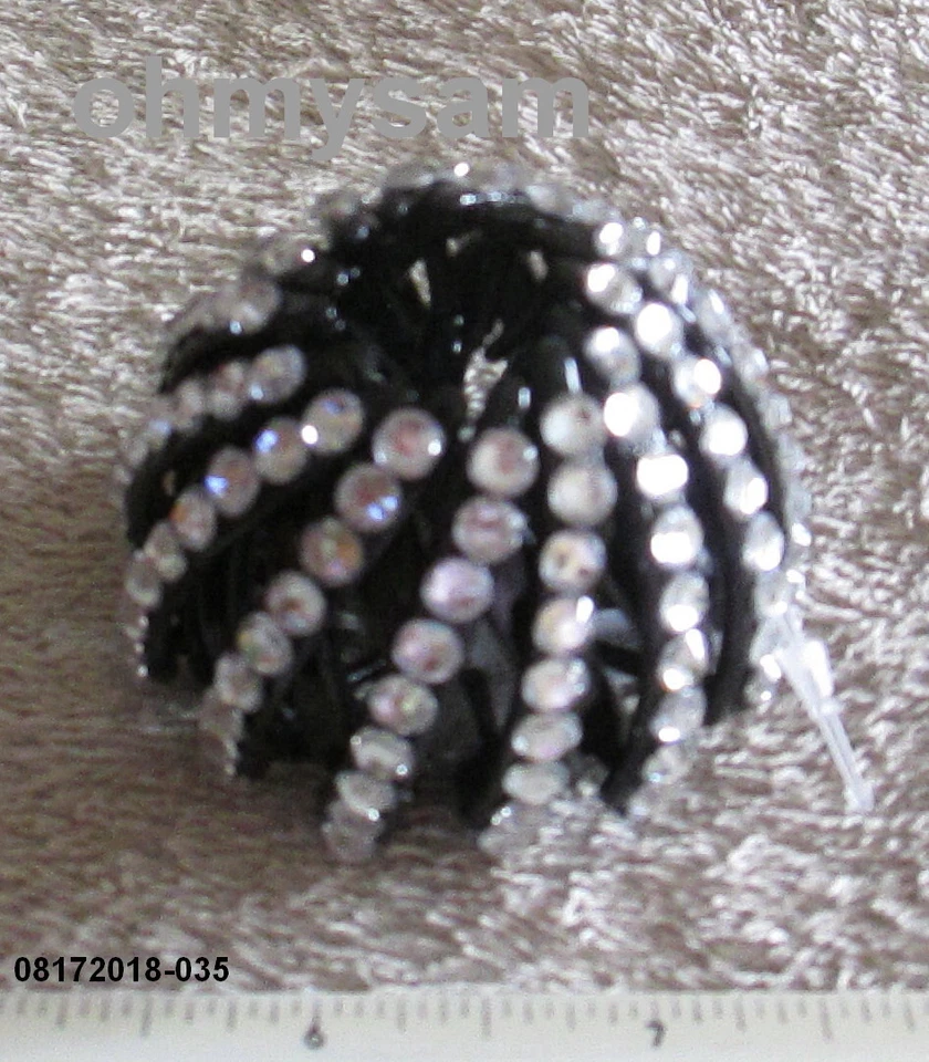 CLOSEOUT 1+1 PINZA DE PELO PLÁSTICA NUEVA COLOR NEGRO/AJUSTE. COLA DE CABALLO/PEINE/PIEDRA Foto 2 de 3