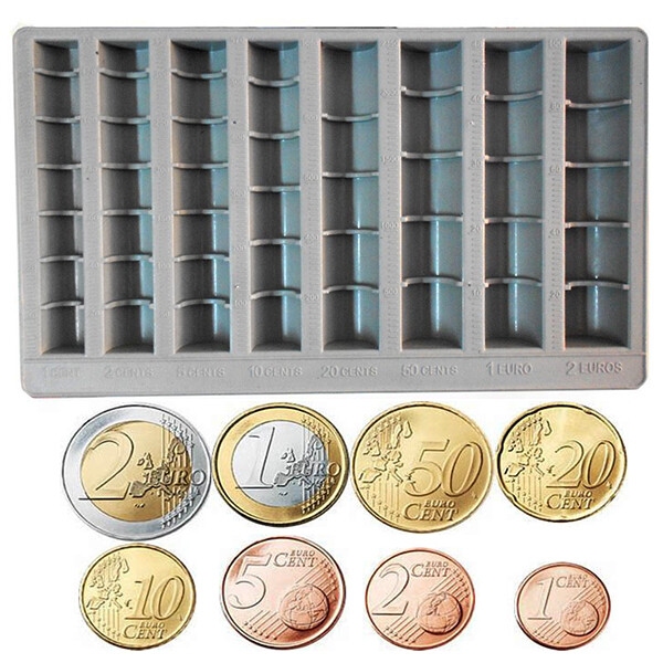 Vassoio porta monete divisore soldi in plastica con settori