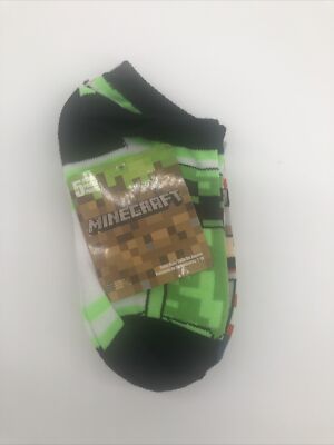 Minecraft Socks Unisex 7-10 Low Ankle Multicolor 5 Pair Mojang Gaming Creeper