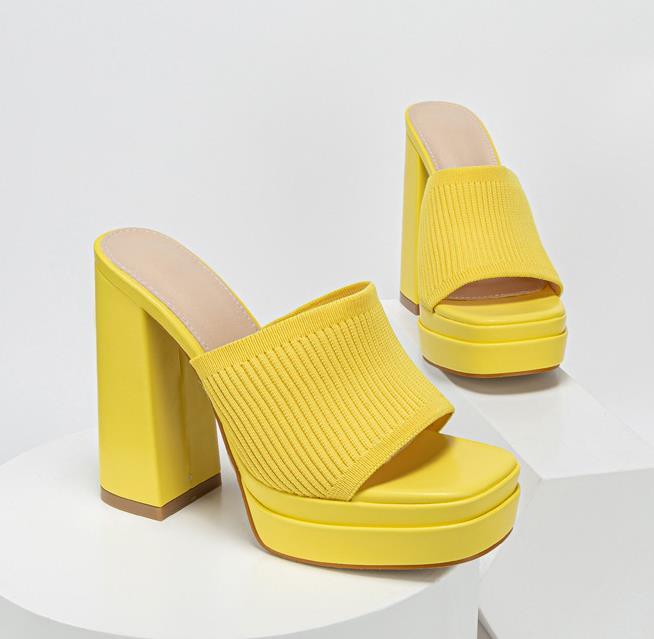 PANTOFOLA D’ORO Sandali donna tacco grosso punta quadrata slip on ciabatte festa abito scarpe plateau