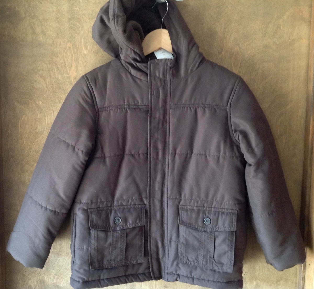 NWT Boy Gymboree dark brown casual dress fall winter puff barn coat jacket  M 7 8