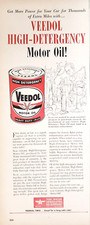 PRINT AD Veedol High Detergency Motor Oil 1952 5x13 Heavy Duty Plus