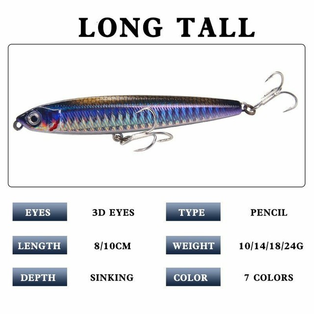 Pencil Sinking Fishing Lure Weights 1024g Bass Fishing Tackle Fishing