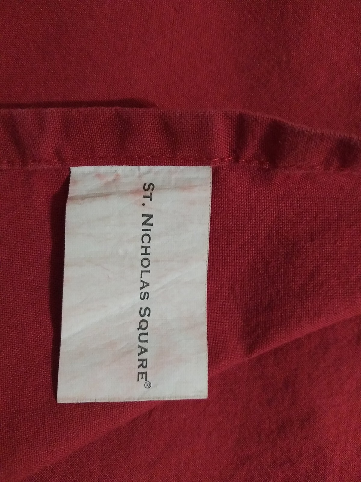 9 Vtge. Red Christmas Kohl's Cloth Fabric Napkins St. Nicholas Square