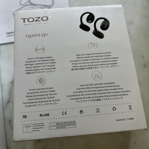 NEW NIB TOZO OpenEgo Open Ear Wireless Headphones - Black T13088 - Picture 4 of 4