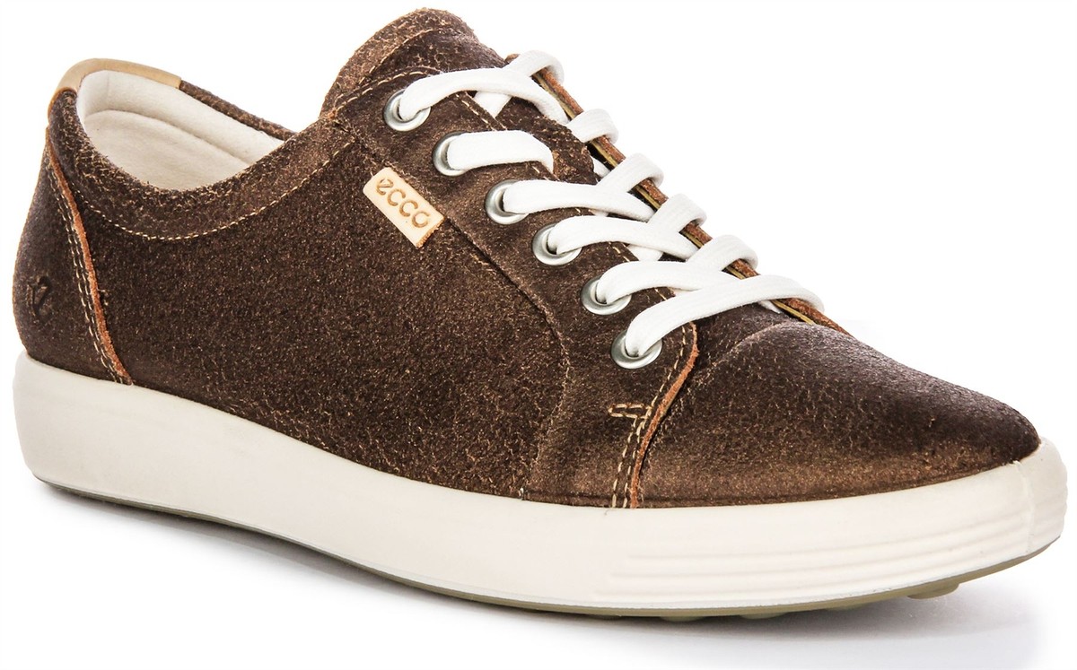 Ecco Soft W On Train Contrast Long Lace Womens Trainer Bronze