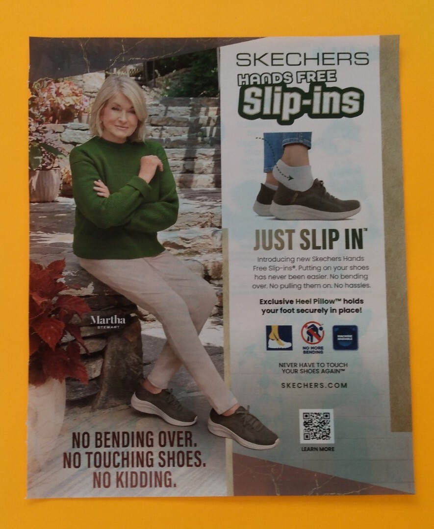 Skechers Slip-Ins Shoes 2000s Print Advertisement Martha Stewart