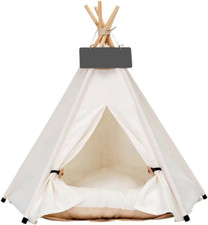 Pet Teepee Dog  Puppy Cat Tents Tipi Bed Portable Houses with Thick Cushion for
