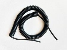 NEW 24", 4 Conductor 21/36 Matte Black TPR Coil Cord, 6" ends