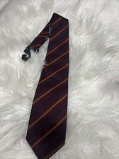  220 Ermenegildo Zegna Multi-Color Silk Made In Italy Rust Red Brown Blue Tan