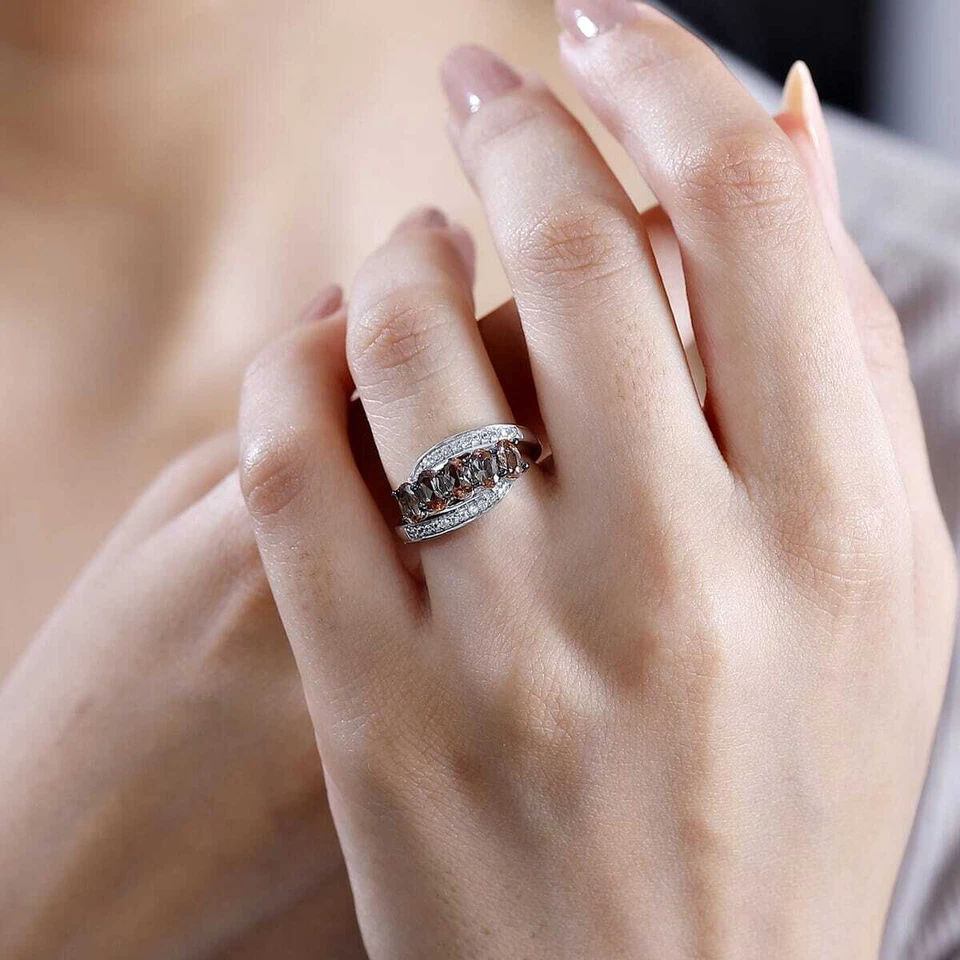 ¡¡INCREÍBLE!! Anillo de andalucía y circón chapado en rodio de 1,50 ctw talla 7 Foto 3 de 4