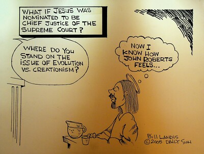 Bill Landis Original Cartoon Art The Villages Daily Sun 2005 John Roberts SCOTUS