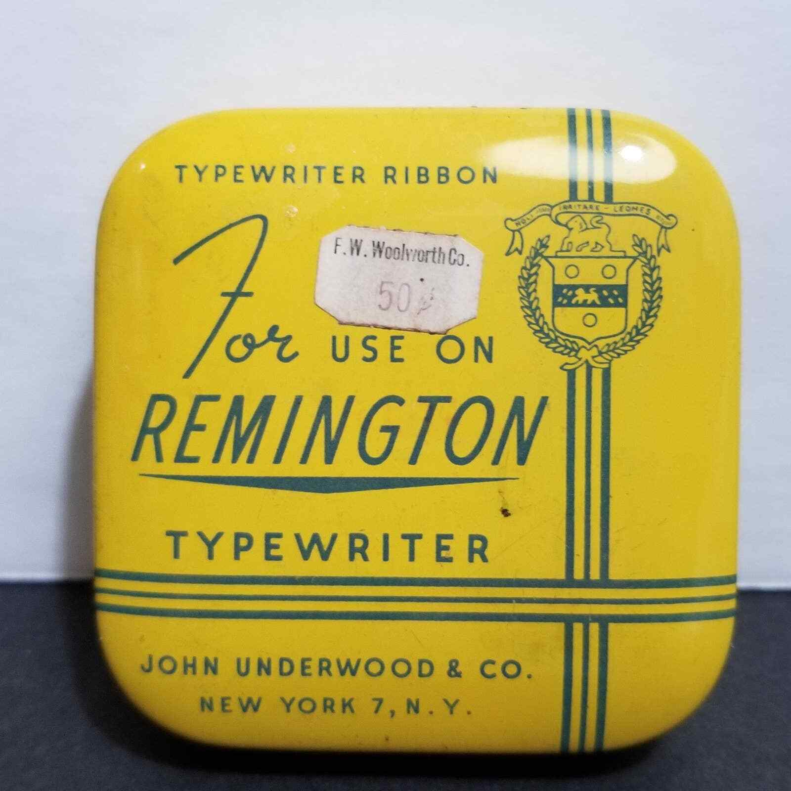 Vintage Remington Typewriter Ribbon,Remington Typewriter Tin, John Underwood