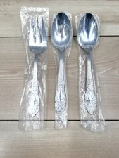 NEW Reed & Barton Haversham Serving Set - Spoon, Slotted Spoon & Fork