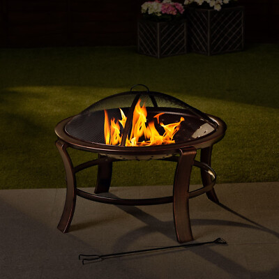Neu 76cm Toskana Bronze Optik Feuerstelle Holzofen Garten Outdoor Camping Heizung