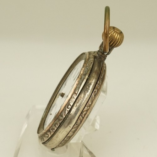 Rare! SILVER Pocket Watch Mechanical Collectible time piece jewelry jewellery - Afbeelding 3 van 8