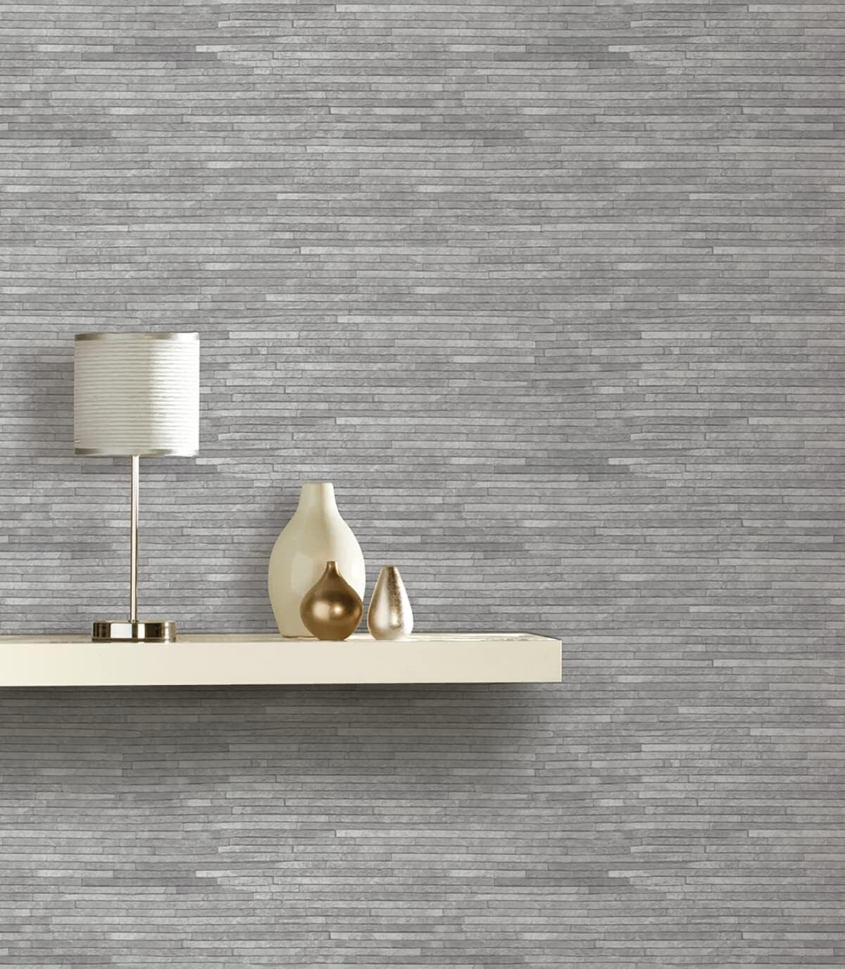 ARTHOUSE URBAN GREY SLATE STONE BRICK WALL QUALITY FEATURE WALLPAPER 694100