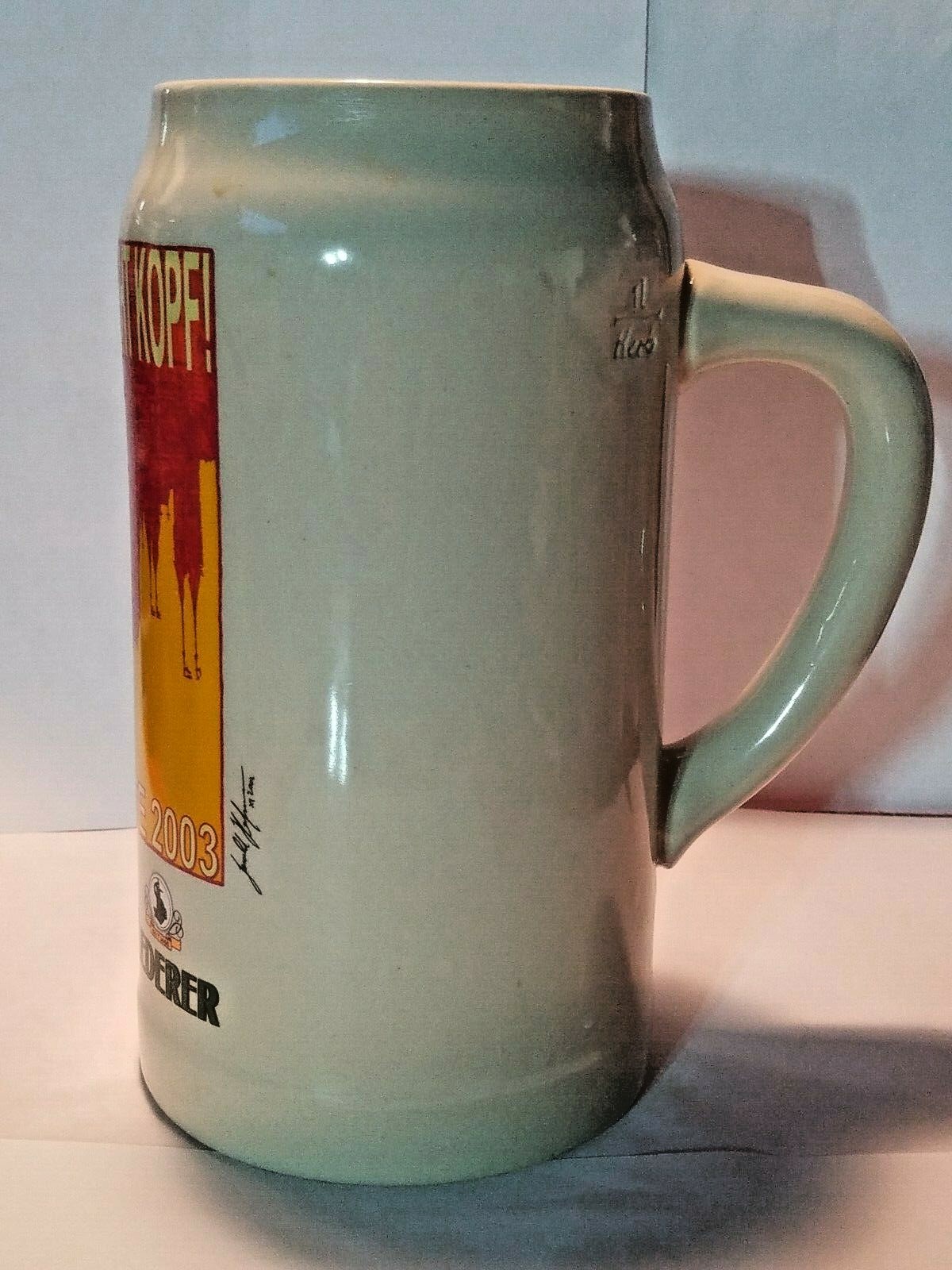 Nurnberg Steht Kopf! Volksfeste 2003 Beer Bier Stein Mug Signed 1749/