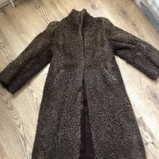 Vintage Pelze Real Beaver Fur Glossy Ladies Long Coat Size M