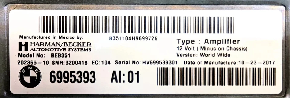 6995393 BMW Harman/Kardon amplifier 2018-2021 X3 X4 BEB351 - Изображение 3 из 3