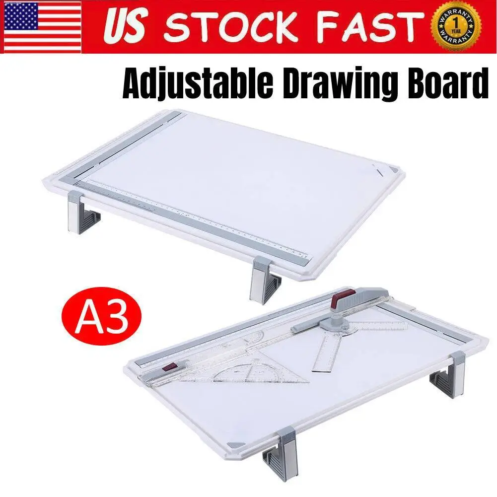 Pro A3 Drawing Drafting Board Ruler Table Angle Tool Set Lightweight
