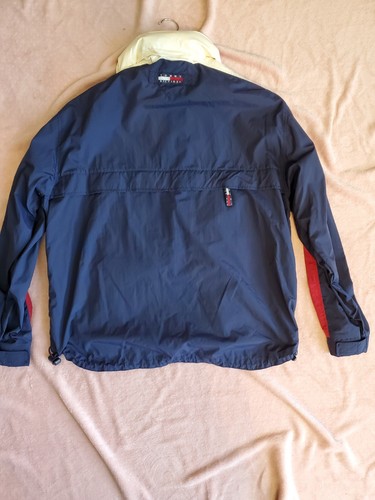 Vintage 90's Tommy Hilfiger Big Flag Hooded Full Zip Windbreaker Jacket Size XL - Picture 13 of 16
