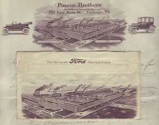 FORD - MOTOR CARS / AUTOMOBILES - 1923 Carnegie PA ILLUS AD COVER & CONTENT !!
