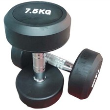 COPPIA MANUBRII GOMMATI TONDO DA 7.5 KG CON MANIGLIA CROMATA