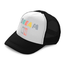 Kids Trucker Hat Dream on Polyester Boys Caps  Girls Caps Adjustable