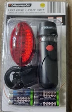 BIKEMATE LED BIKE LIGHT SET FRONT AND REAR LIGHTS BICYCLE BRAND NEW!