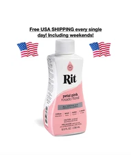 New Rit All Purpose Liquid Dye Petal Pink 8 oz Bottle Cotton Wool Nylon USA