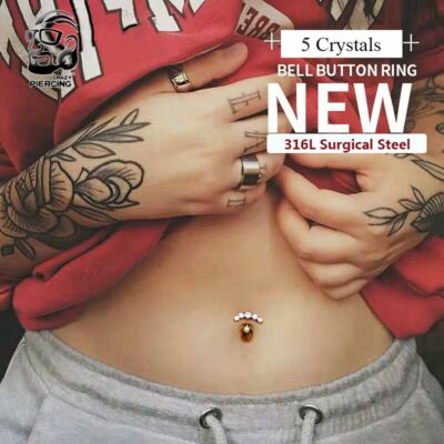 Surgical Steel Dangle Belly Button Rings Navel Barbell Piercings Women's Jewelry