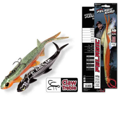 Quantum Pelagic Shad Set 21cm 60g Ready to Fish Claw Treble Farbe zur Auswahl
