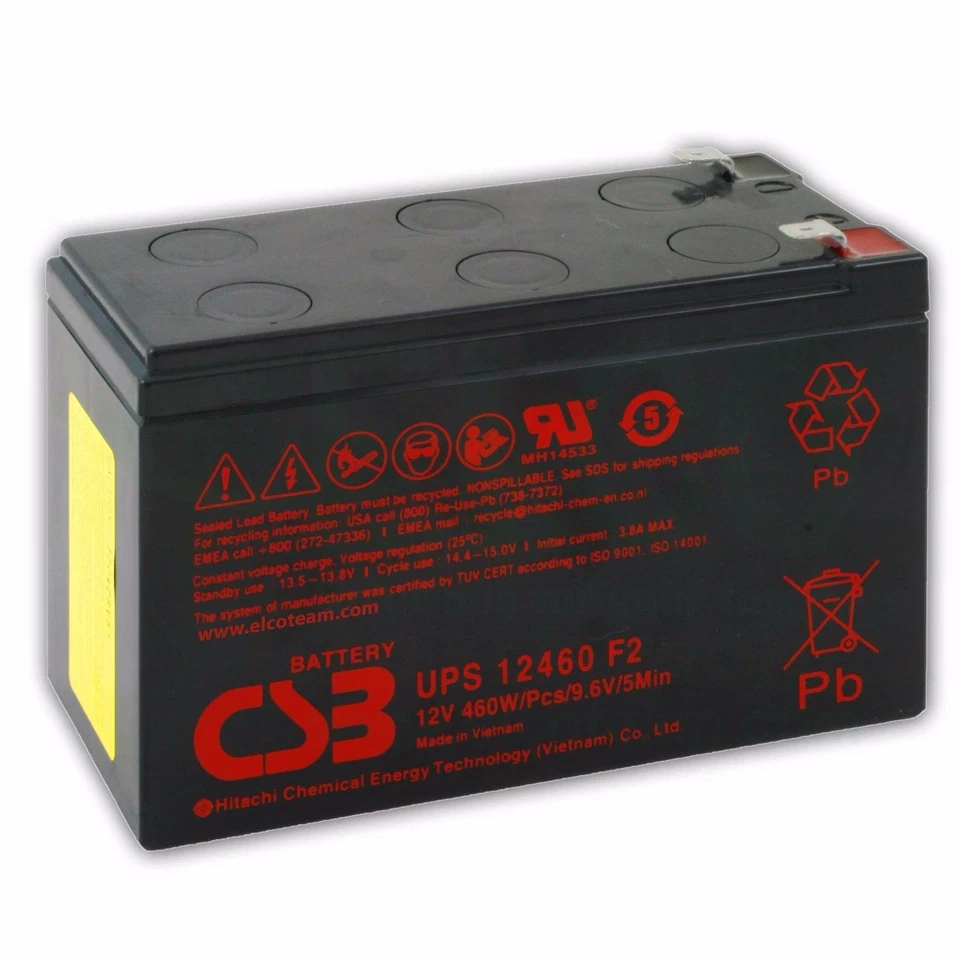 BATTERIA al Pb Ermetico CSB Hitachi UPS 12460 da 12 Volt 9 Ah - 460W