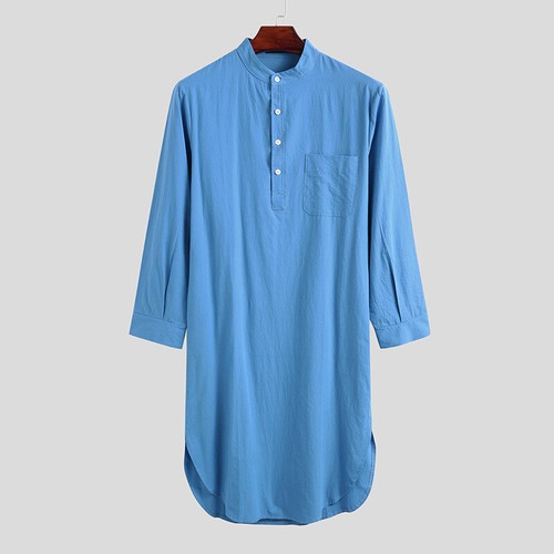 Jubba Thobe Kaftan Herren Langarmgewänder Dubai Naher Osten muslimische Kleidung Abaya - Bild 7 von 45